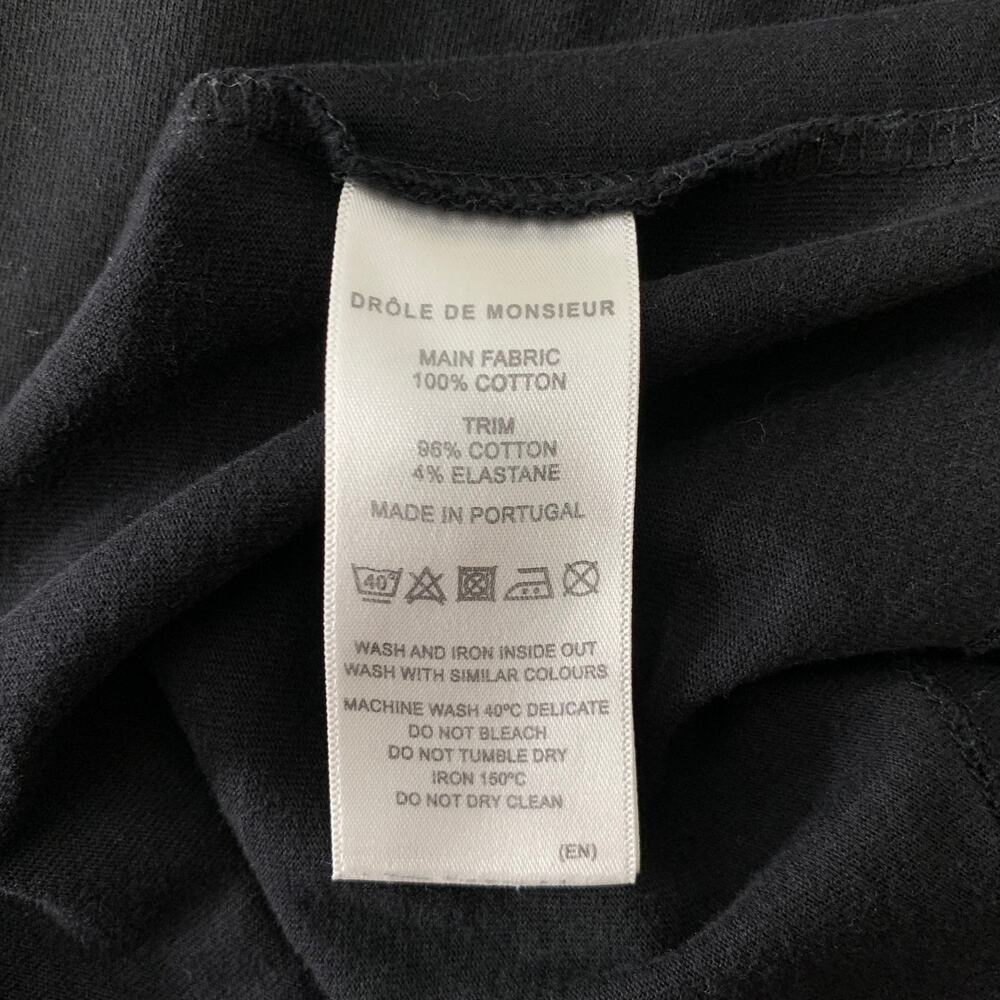 DRO'LE DE MONSIEUR Size S Black Graphic Cotton Classic T-shirt - Picture 6 of 6